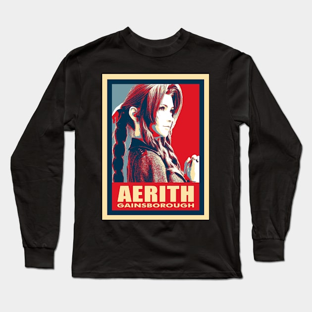 Aerith Funny FF7 Remake Game Gift Long Sleeve T-Shirt by beardline